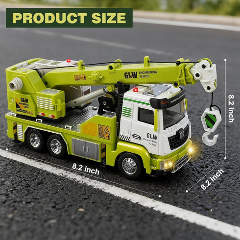 Voicinlili Boys-1:40 3 4 5 6 7 8 Crane Truck Toy for Simulation Model, Educational Construction Toys with Realistic