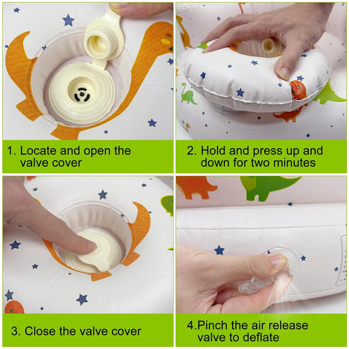 TIDNNS 3-36 Inflatable Baby Seat with Tray and Built-in Air Pump, Months Baby Floor Seat for Sitting Up, Portable Blow