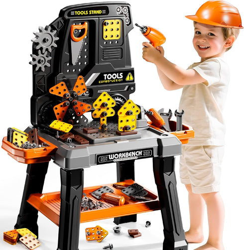 Playset 3 4 5 6 7 8, 3-5, Set, 3-8 Kids Tool Toy with Electronic Drill Sound for Aged Workbench Toys for Toddlers
