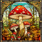Vintage Mushroom Puzzles for Adults - 1000 Pieces Stained Glass Nature Plant Jigsaw, Retro Forest Fungi Art