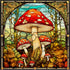 Vintage Mushroom Puzzles for Adults - 1000 Pieces Stained Glass Nature Plant Jigsaw, Retro Forest Fungi Art