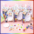 12 Pack BOIKOKY DIY Mini Canvas Painting Party Favor Bags - Includes Easel, Acrylic Paint, Splash Tattoos, Brushes