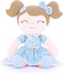 Gloveleya Baby Girl Gift Soft First Baby Doll Plush Doll Floral Blue 16" for Infants and Toddlers