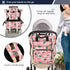 SUABO Backpack White Flowers Green Ladybugs Pattern Baby Diaper Bag Large Bag Waterproof Travel Diaper Bags for Moms