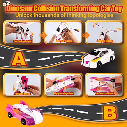 ZIYIME Set 3-6 Magnetic Transforming Cars Toy, Collision Transforming Car Robot Toys, Automatic Deformation of Magnetic