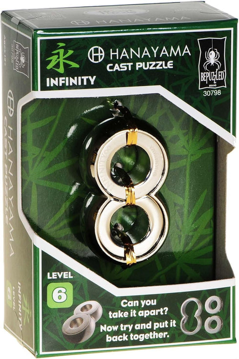 Infinity Hanayama Puzzle - Level 6, Red Velveteen Pouch, Bundle