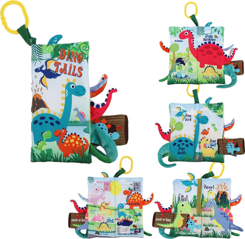 Dinosaur Baby Books for 0-6 Months, Crinkle Cloth Tummy Time Toy Touch and Feel for Babies and Toddlers
