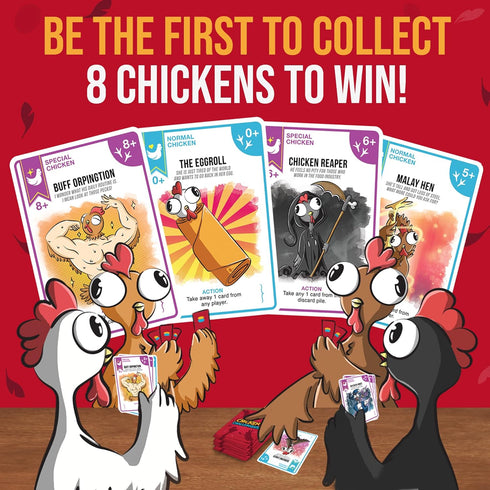 28 13+, Chicken Challengers Card Game Hilarious Strategy for Adults & Teens, Family Game Night, Players, Ages