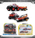 Mozlly Set 9 Inch Monster Truck Toys with Trailer Toy Boat - Friction Powered Hauling Truck and Trailer Toy, Big Toy