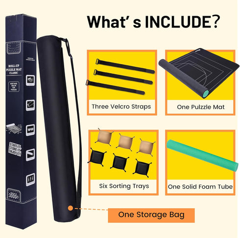 53 35 3000 6 Pohxev Jigsaw Puzzle Mat Roll Up, Saver Pad x Non-Slip Rubber Bottom & Smooth Top Portable Keeper Up