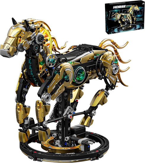 CSNRHG Mechanical Horse Building Block Set Build & Pose with Movable Legs Engaging