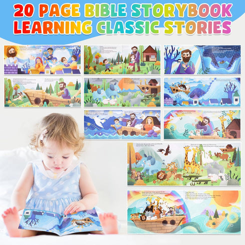 2 3 4 2-4 Toddlers Noah's Ark Toys with Wooden Animal Shape Sorters, Baptism Gifts for Girls Boys Years Old, Montessori