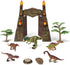 Dinosaur Toys for Kids 3-5, Realistic Jurassic Figures with Park Gate, Educational Play Set for Boys and Girls