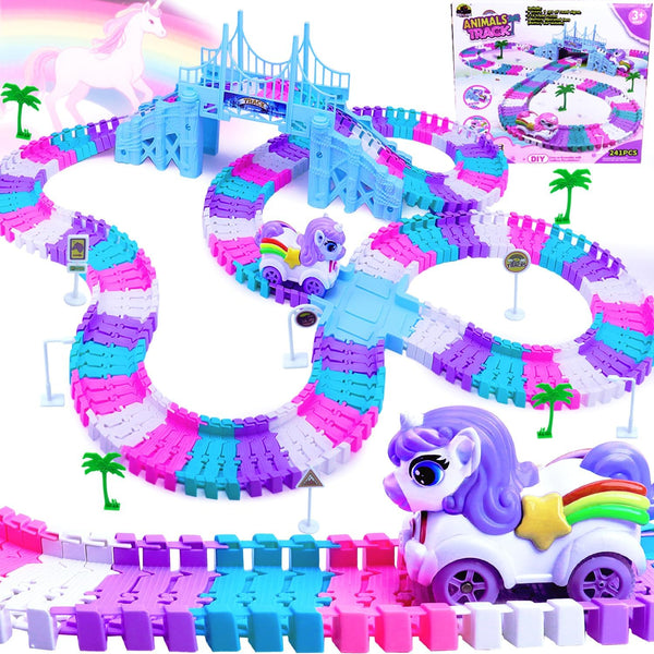 Yomwet Tracks Car Toys Set for 2 3 4 5 6 7 Year