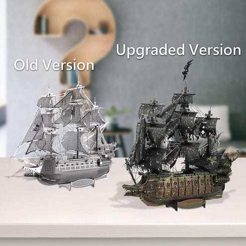 Piececool Metal 3D Puzzles for Adults - Flying Dutchman Pirate Ship Model Kits - DIY Craft Kits for Family Time, Great