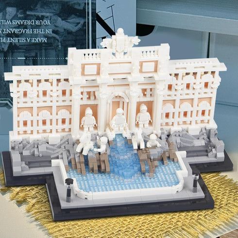 SAMYBLOCKS 2000pcs Set,Creative 14+ Trevi Fountain Archiecture Micro Mini Building Blocks Ideals Roman Landmark Model
