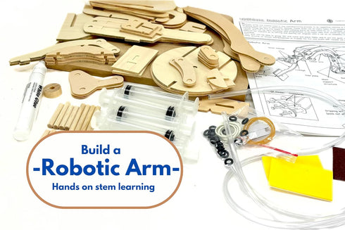 8-12 PATHFINDERS STEM Kit Hydraulic Robotic Arm | Wooden Building Kit for Kids Ages | Mechanical Engineering Toy |