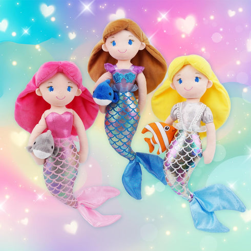16" June Garden Atlantic Wonders Series - Mermaid Princess Nerida Oceanwhisper - Soft Plush Stuffed Mermaid Doll Gift
