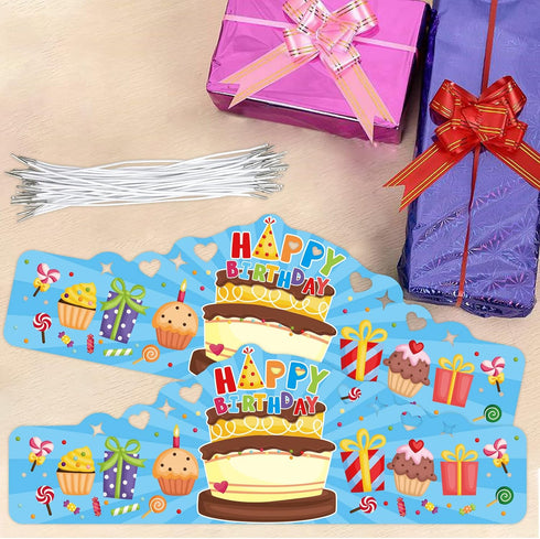 Fancy Land Birthday Crowns for Kids, Die-Cut Blue Crowns for Classroom Family Birthday Party Supplies (30)