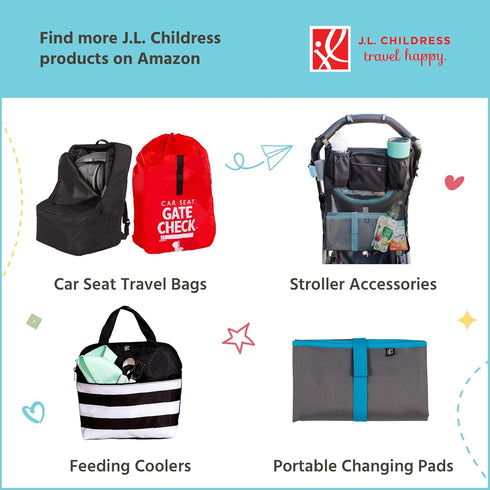 J.L. Childress Compact Travel Stroller Bag for Airplane - Fits Most Compact-Fold Single Baby Strollers, Compatible
