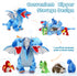 5 Set, Mommy 4 20 inch, Tezituor Double Headed Dragon Stuffed Animal with Wings, PCs Stuffed Dinosaur Plush Toys Dragon