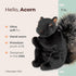 7" Bearington Acorn Black Plush Squirrel Stuffed Animal - Realistic Soft Squirrel Toy for Kids - Cuddly, Adorable