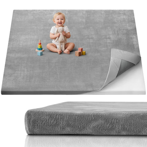 Blissful Diary 1.3" Thick Baby Play Mat, 71x59 Playpen Mat with Removable