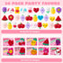 30 Packs JOYIN Valentines Day Gift Cards with Fruit Mochi Squishy Toys, Stress Relief Fidget Toys, Cartoon Squeeze Toy