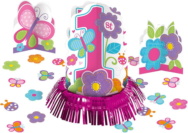 American Greetings Sweet Girl 1st Birthday Table Decorating Kit, Multicolor, Multi Sizes