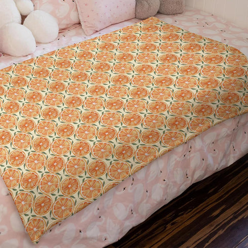 Summer 60x80 Cute Orange Sweet Baby Blankets for Girl Boy Orange Cream Party Swaddle Blankets Tropical Fruits Soft