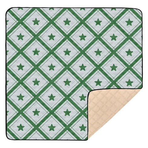 EtherSpher Grass Green Checker Stars Plaid Soft Thick Baby Floor Play mat for