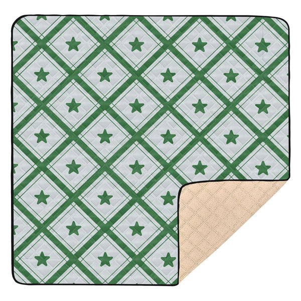 EtherSpher Grass Green Checker Stars Plaid Soft Thick Baby Floor Play mat for