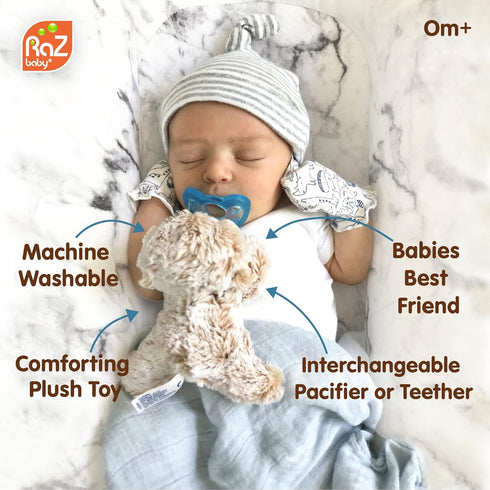 100% 3 RaZbaby Penguin RaZbuddy w/RaZberry Teething Relief Pacifier Soothes Sore Gums w/Nature-Inspired Texture