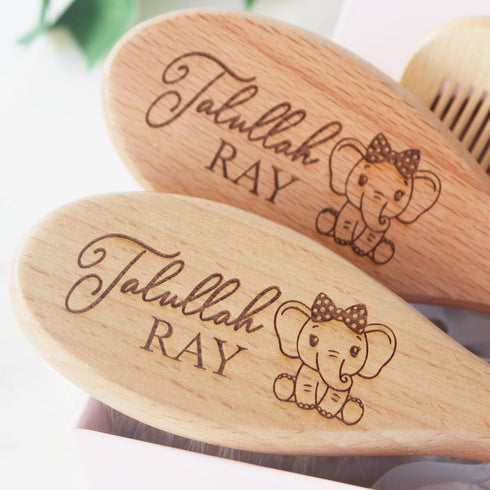 Set 3 Set Baby Hair Brush | Personalized Baby Gifts | Brush | Wooden Brush | Perfect For Cradle Cap | Natural Goat Hair