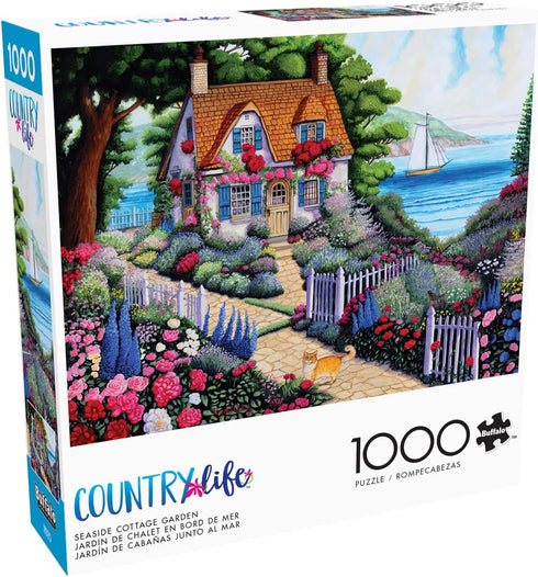 Country 1000 Buffalo Games - Life - Joseph Holodook - Seaside Cottage Garden - Piece Jigsaw Puzzle for Adults