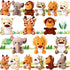 HyDren 18 Pcs Small Safari Stuffed Animals Bulk 4.8 Inch Jungle Animal