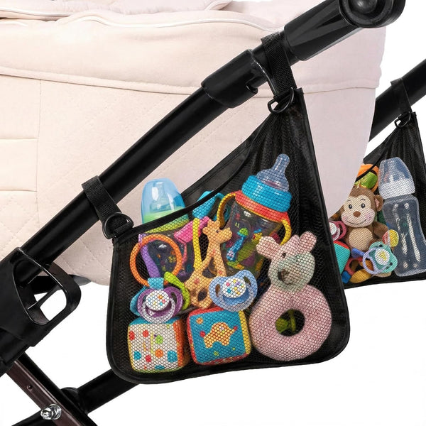Stroller Side Bag - Bike/Stroller Organizer, Hook & Loop Easy Attach -