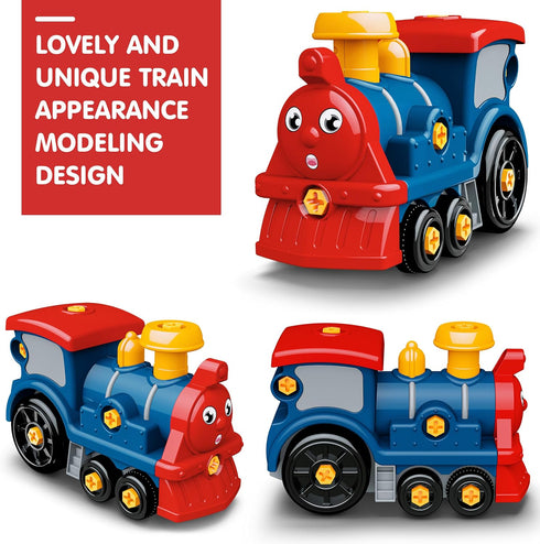 Truck Toys Set for Toddler, DIY Electric Train Assembly with Electric Drill, STEM Learning Toys for 3-8 Year Olds
