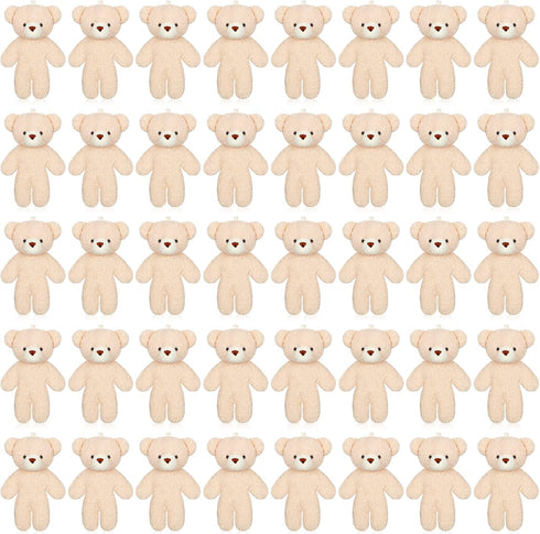 HyDren 40 Pcs Mini Bear Toy, 4.7 Inch Stuffed Tiny Bear Keychain, Soft Plush Bear Doll for Kids DIY Party Favor