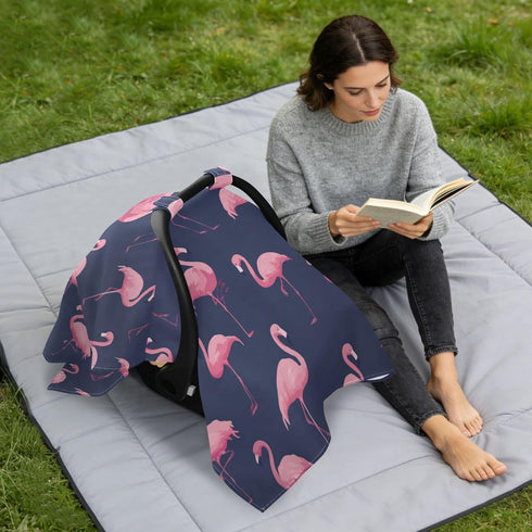Mazeann Flamingos Tropical Car Seat Cover Baby Breathable Soft Infant Carseat Covers Canopies Babies Carrier Covers