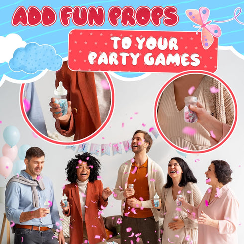 24 Pcs Small Bottles for Mom to Be Party Clear Fillable Milk-Shaped Containers for Candy, Figurines, Coins, Trinkets