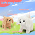 Hopearl 7'' White Bichon Interactive Electronic Pet Plush Toy, Woof and Moving Animated Nodding Head Gift for Toddlers