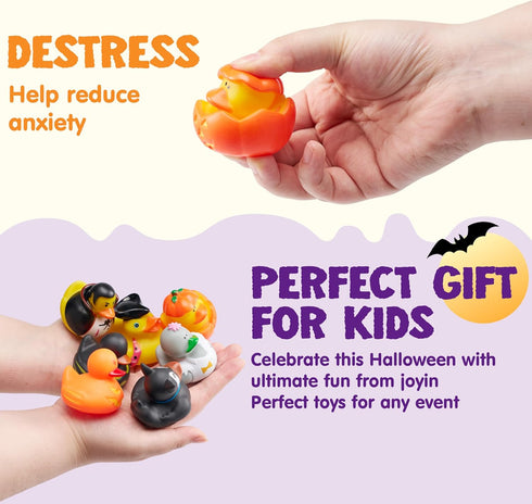 18 JOYIN PCS Halloween Rubber Ducks, Halloween Ducks for Halloween Goodie Bag Fillers, Rubber Duckies Baby Bath Toys