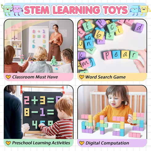 32pcs Magnetic Blocks Building Cubes for Toddlers, Creative Learning Toys for Preschool Montessori Sensory