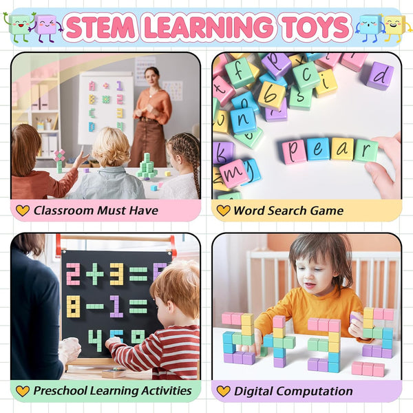 32pcs Magnetic Blocks Building Cubes for Toddlers, Creative Learning Toys for Preschool Montessori Sensory