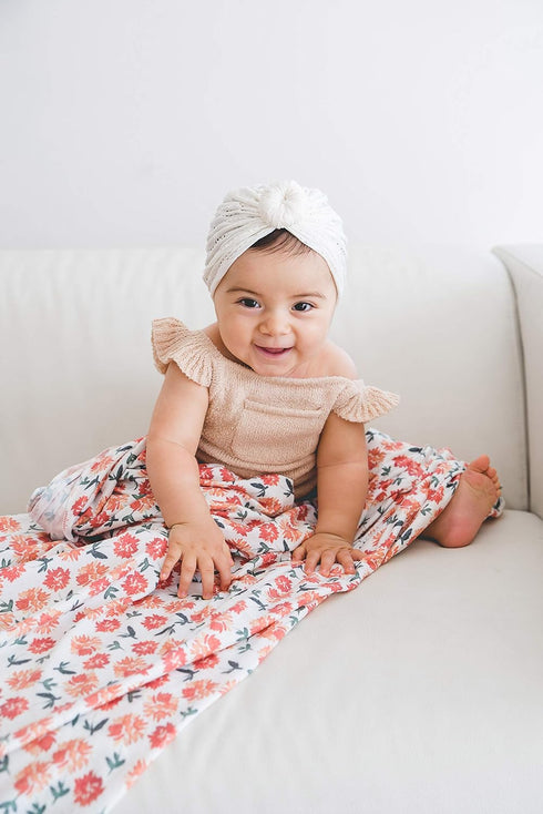 Hazel Large Knit Baby Swaddle Blanket by Copper Pearl