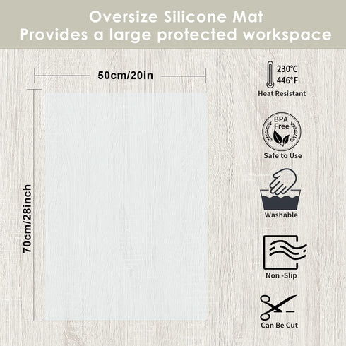 Extra Large Silicone Mats, Food-Grade Kids Placemats, Heat Resistant Mat for Kitchen Counter, 27.6'' x 19.7''