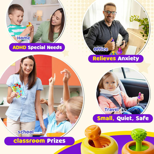 6 Pack 3D 3+ Sensory Fidget Toys for Kids Adults - Printed Textured Fidget Toy for Students Classroom - Calming Autism