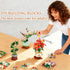 USVillGO 3 Set, Poinsettia-Pink (1576PCS) Botanicals Bonsai Flowers Building Blocks Lucky Bamboo-Red Orchid Artificial