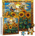 PICKFORU Stained Glass 1000 Piece Puzzles for Adults, Sunflowers and Butterfly Flower Home Decor